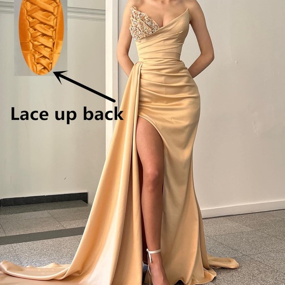 Champagne formal dress. - Picture 3 of 3